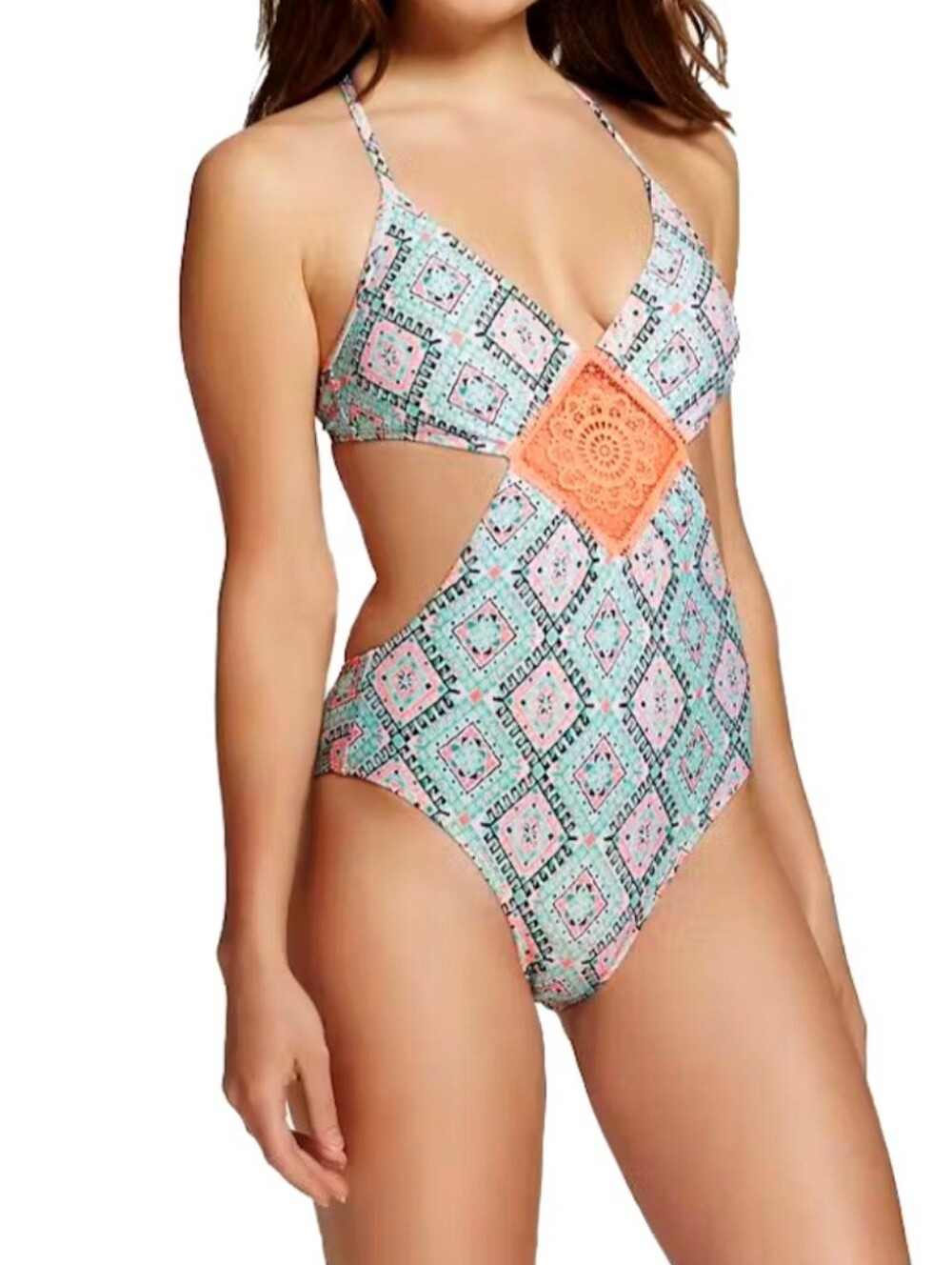 Xhiliration Mint One-Piece Monokini
